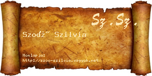 Szoó Szilvia névjegykártya