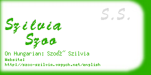 szilvia szoo business card